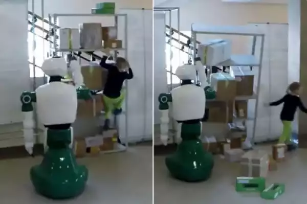 See How A Robot Saved A Little Girl From Being Crushed By A Shelf (Photos)